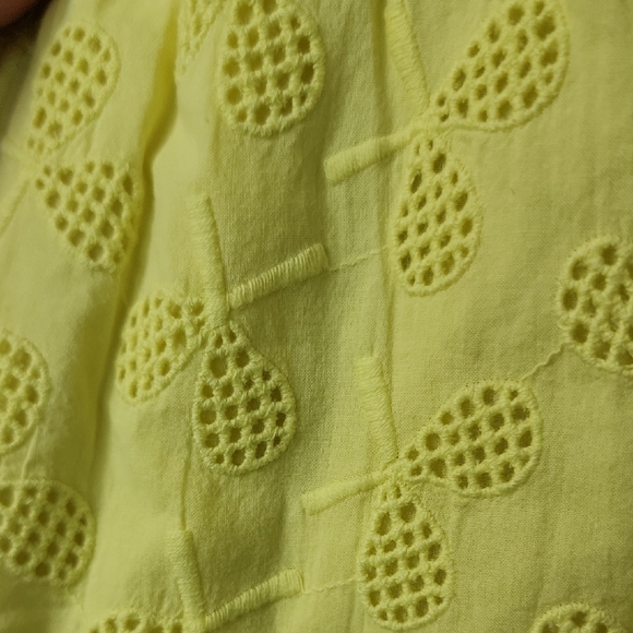 Anthropologie Postage Stamp Eyelet Tennis Racket Top Size 00 - Picture 3 of 7